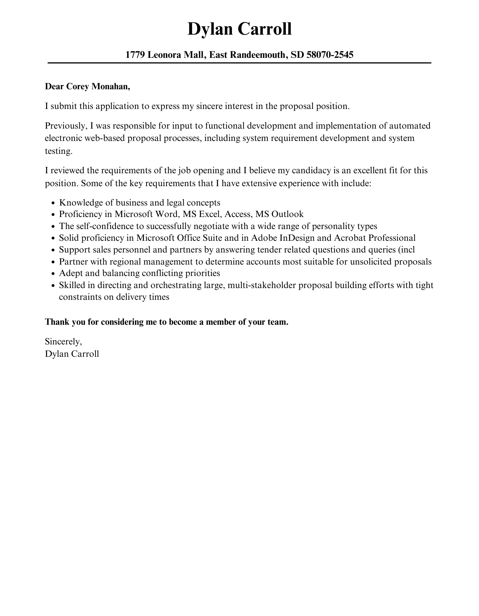 40244 cover letter tone