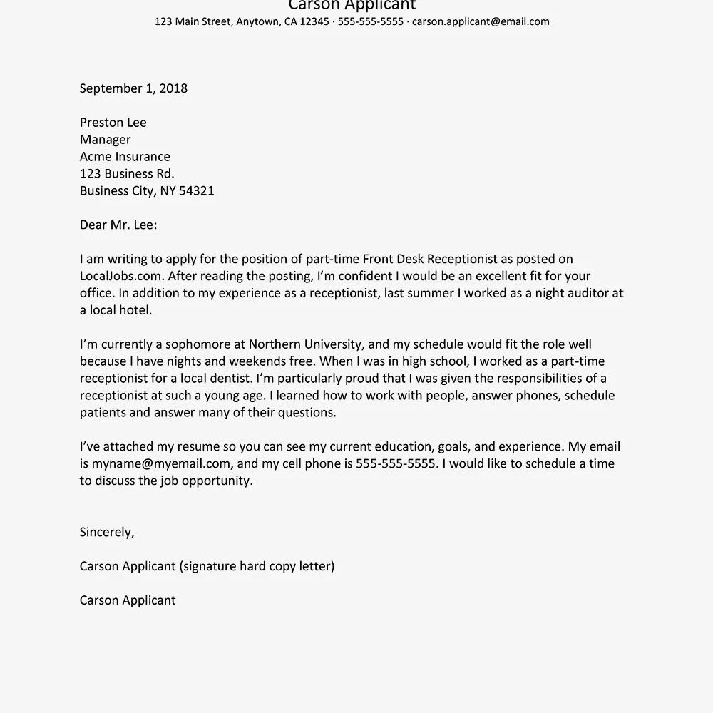 40247 cover letter font calibri
