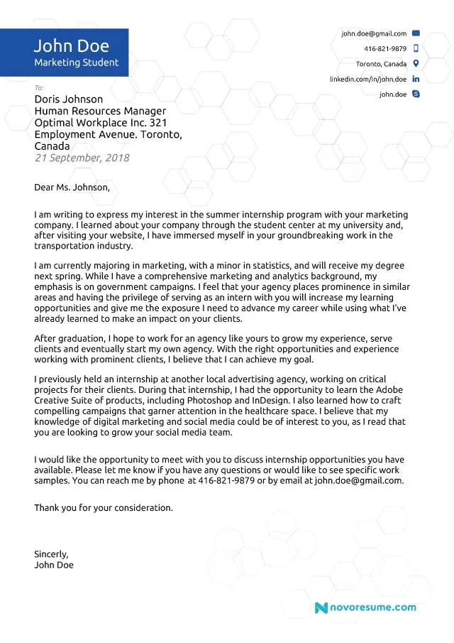 40247 cover letter font size