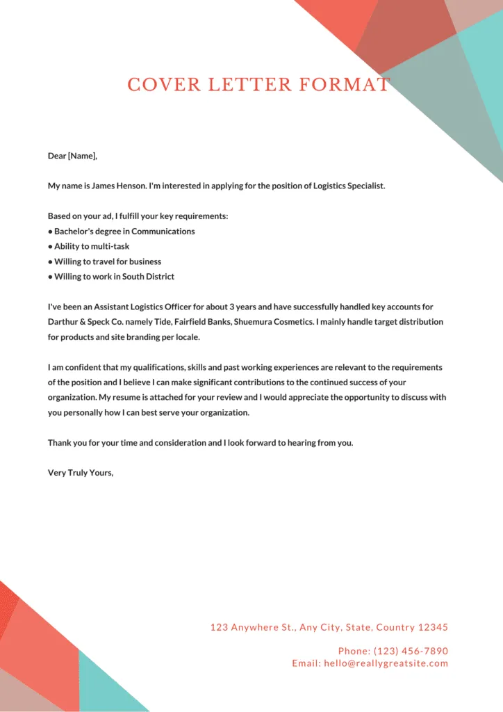 40252 cover letter job title