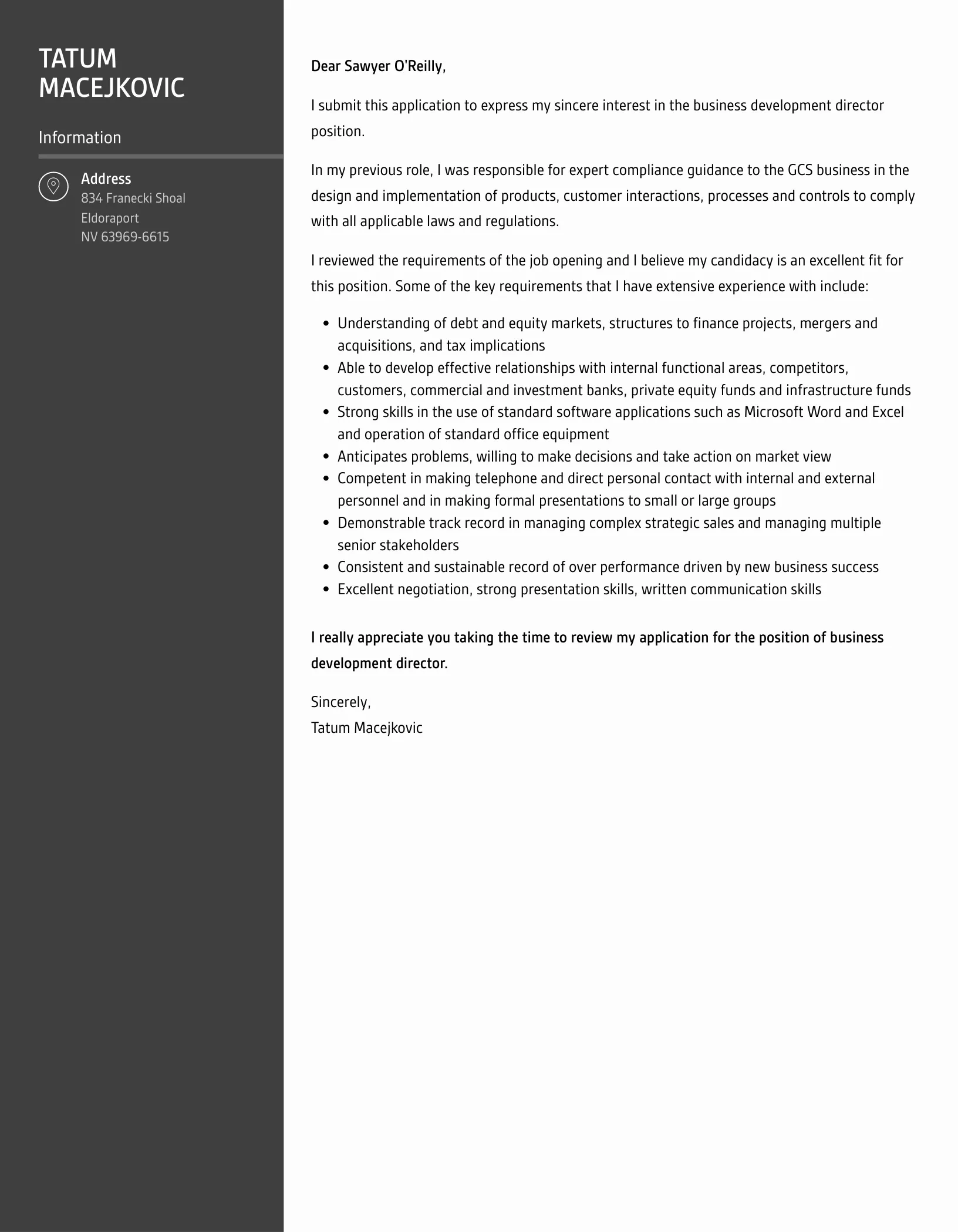 40260 achievement cover letter