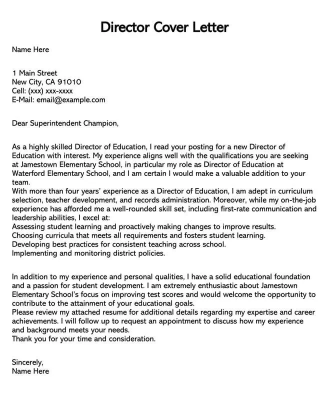 40260 leadership cover letter
