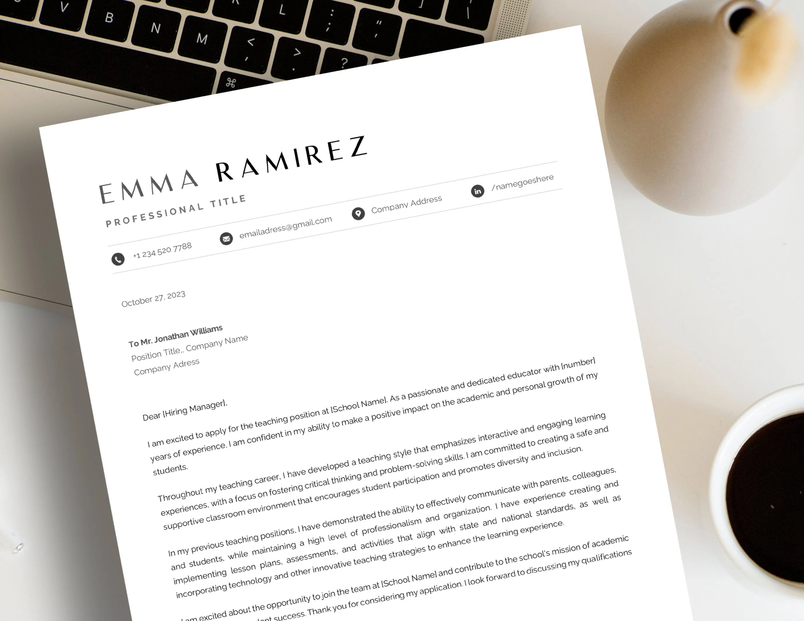 40263 teaching cover letter template 5