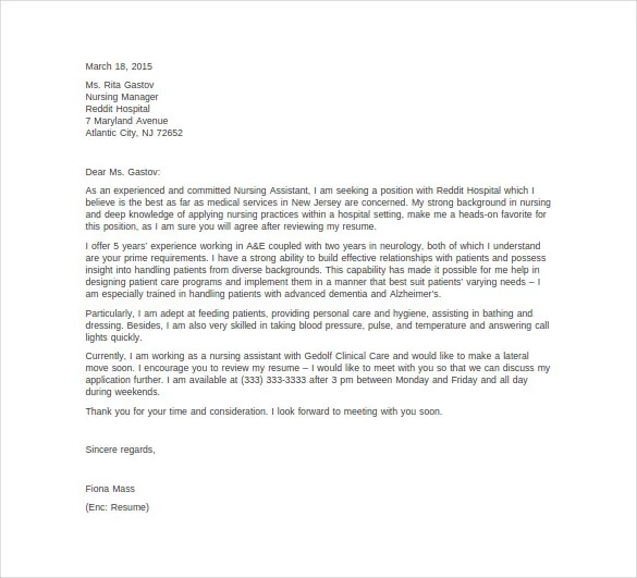 40267 cover letter formatting
