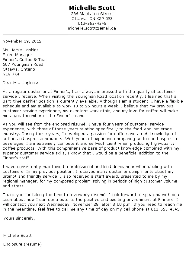 40268 cover letter formatting