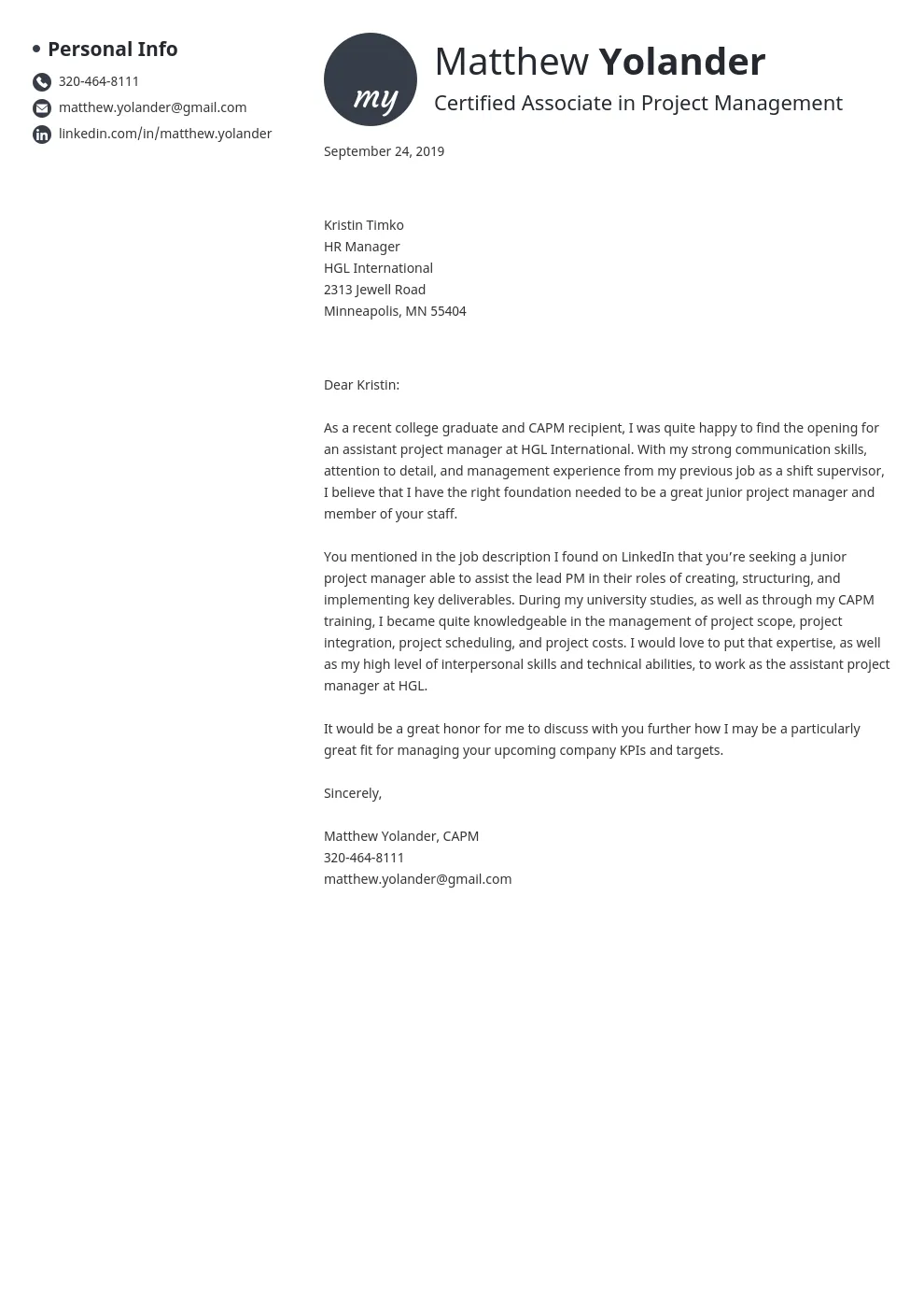 40271 cover letter project manager 5