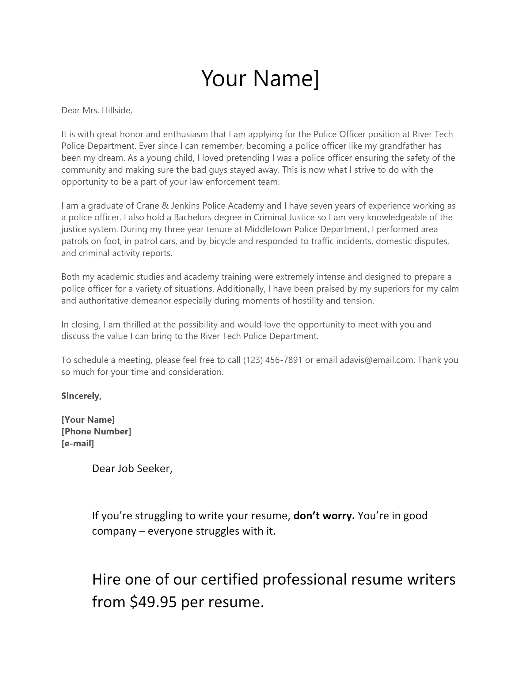 40273 police cover letter example
