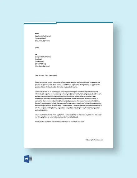 40279 bank cover letter template header