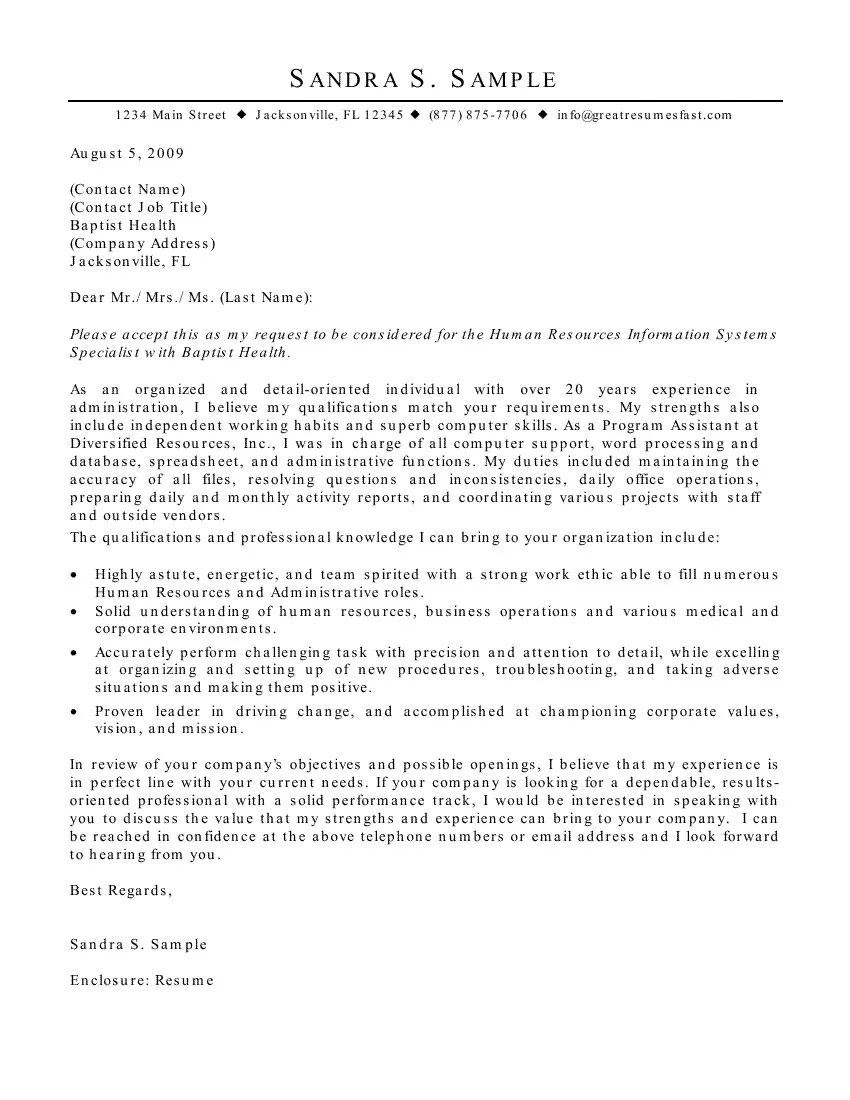 40281 cover letter professionalism