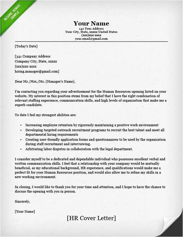 40281 hr cover letter importance