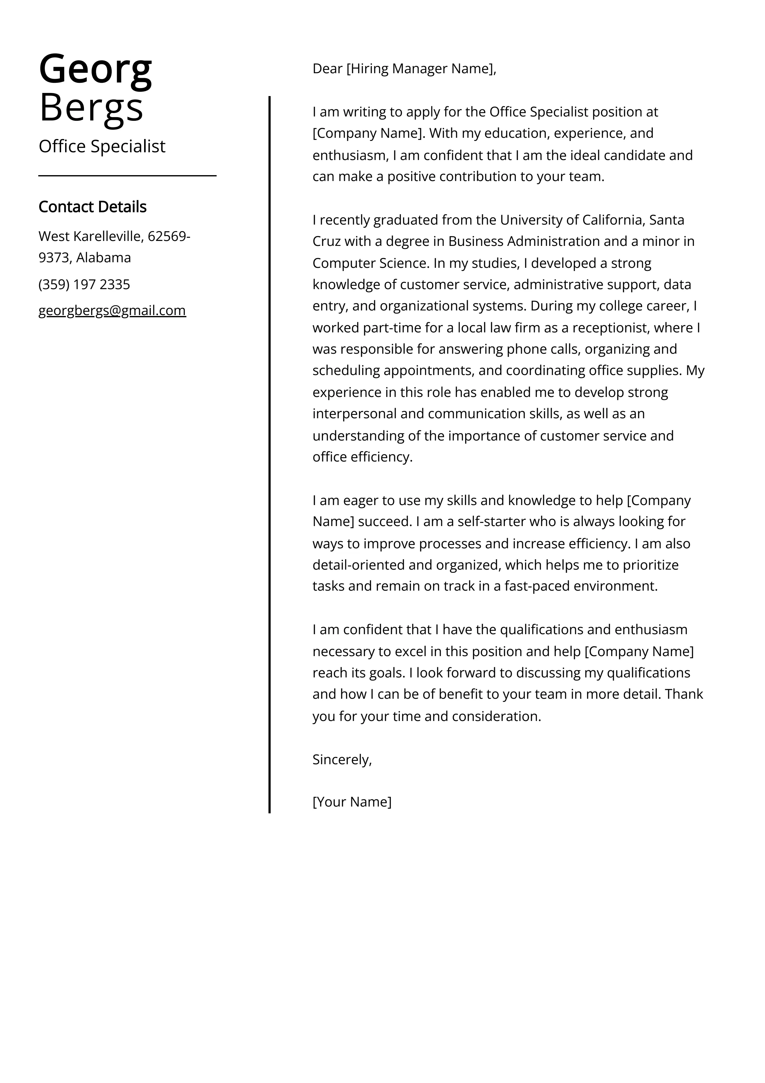 40282 office job cover letter writing