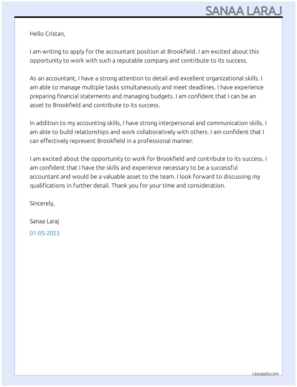 40283 cover letter formatting