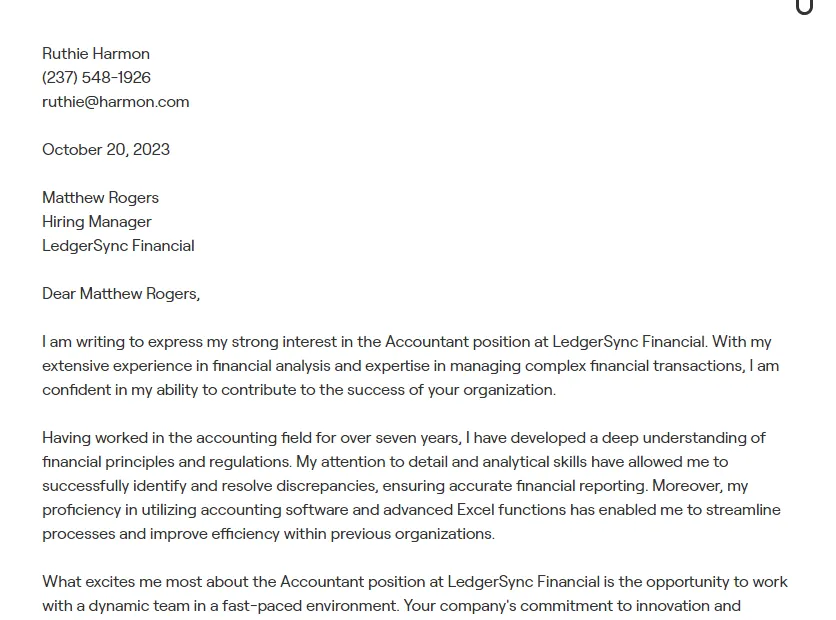 40283 professional cover letter