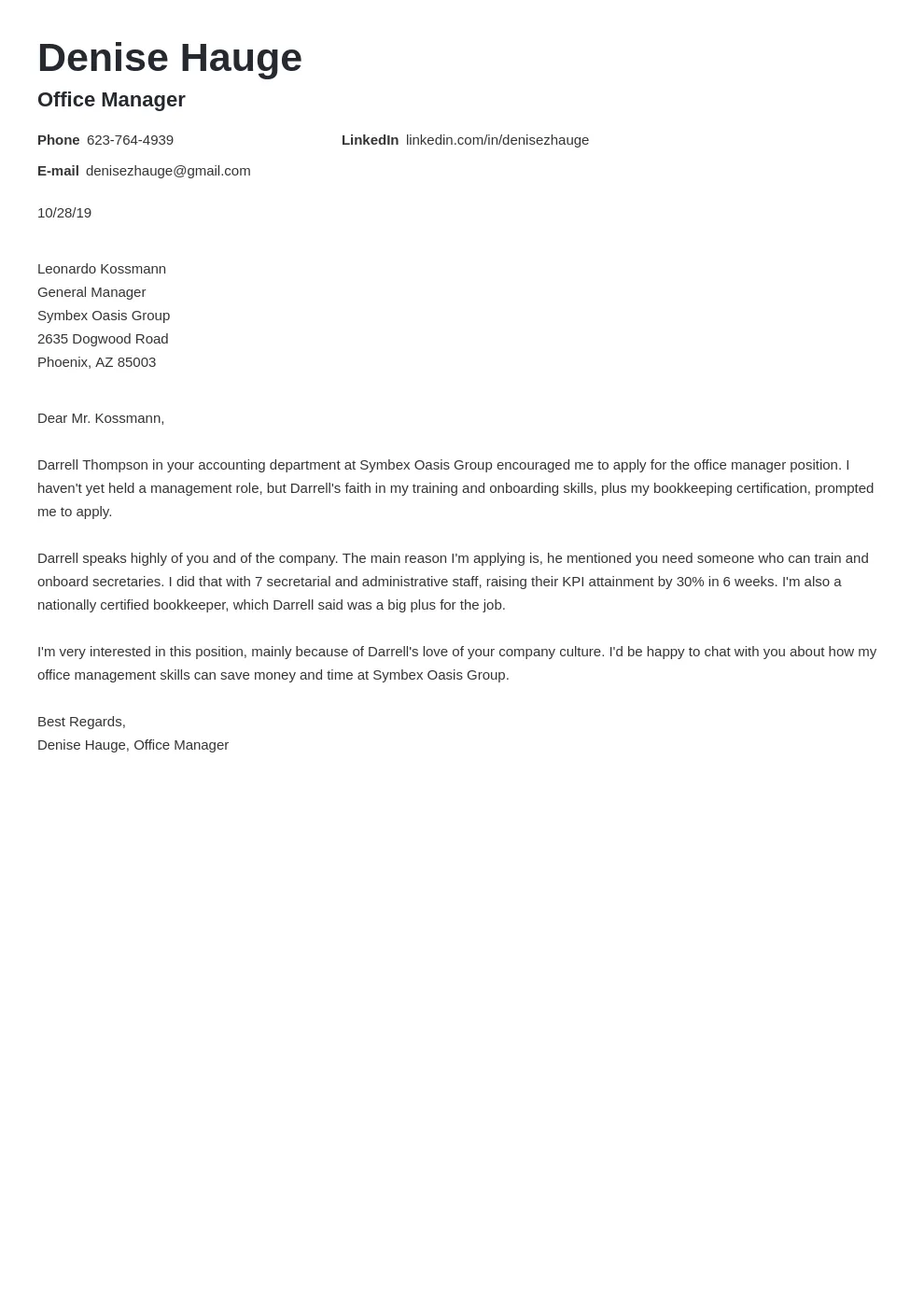 40285 tailoring cover letter