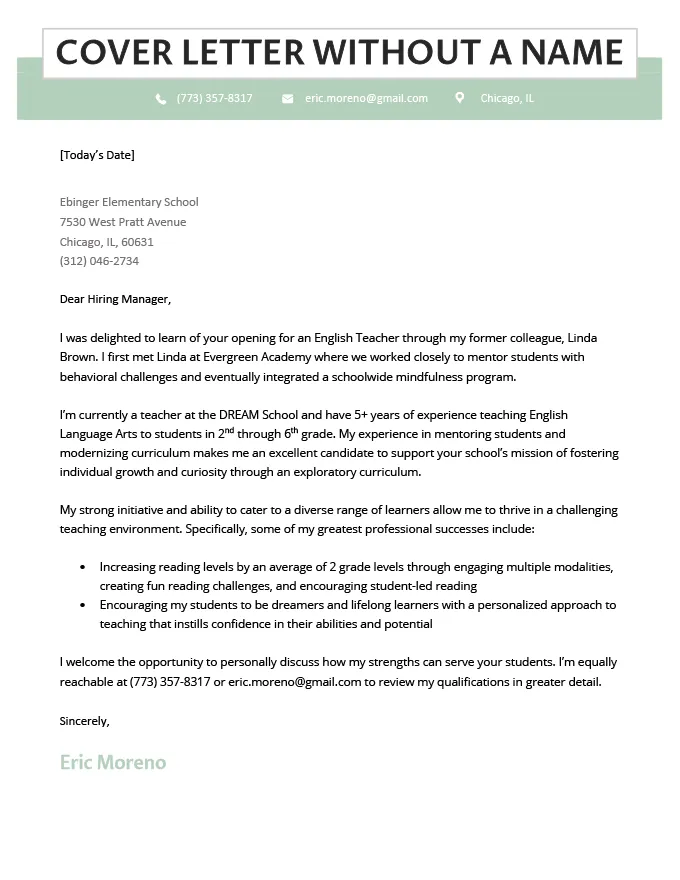 40290 cover letter generic greeting