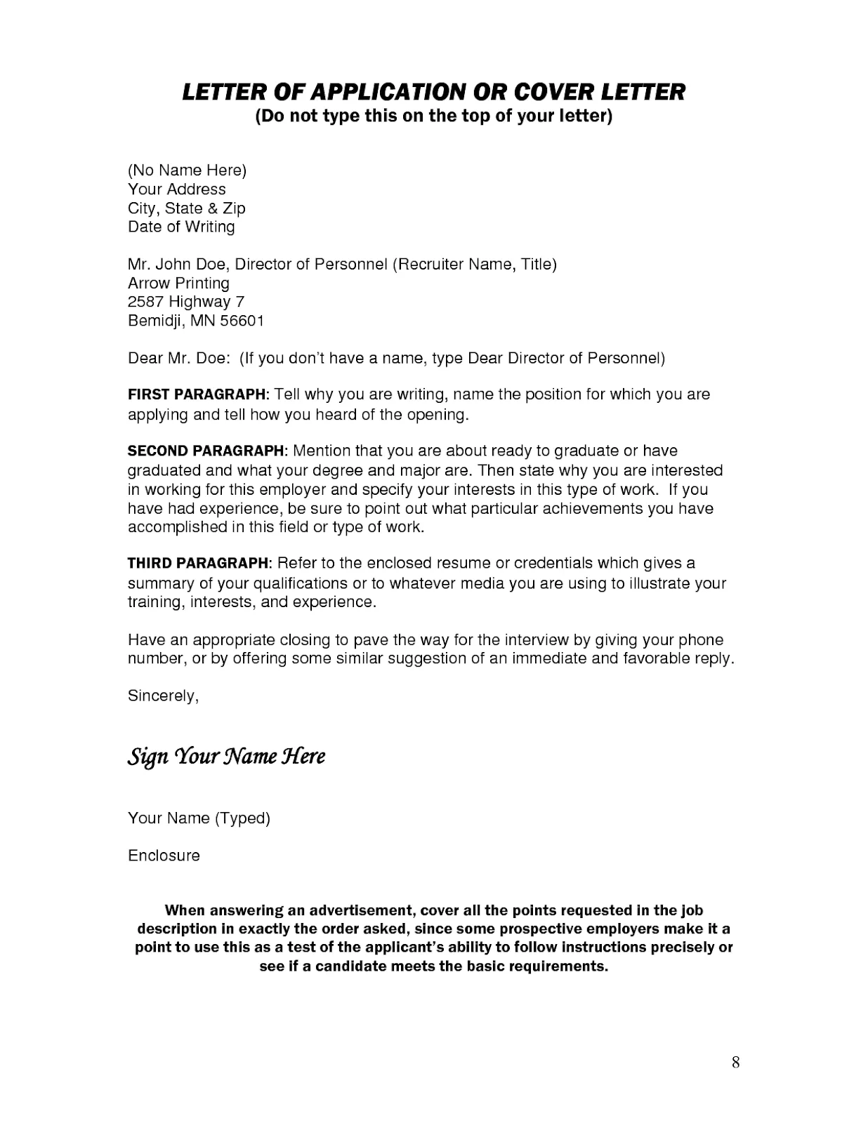 40290 cover letter personalization
