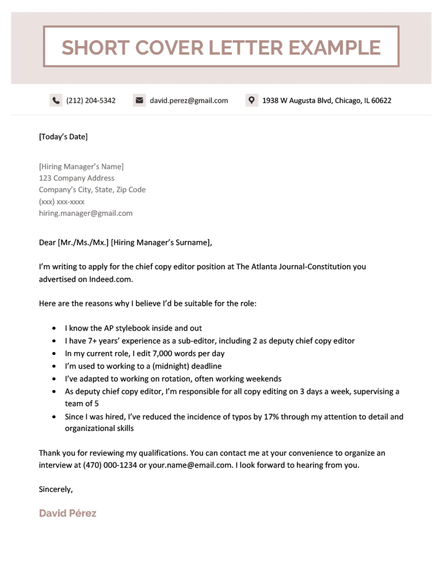 40301 skills focused cover letter