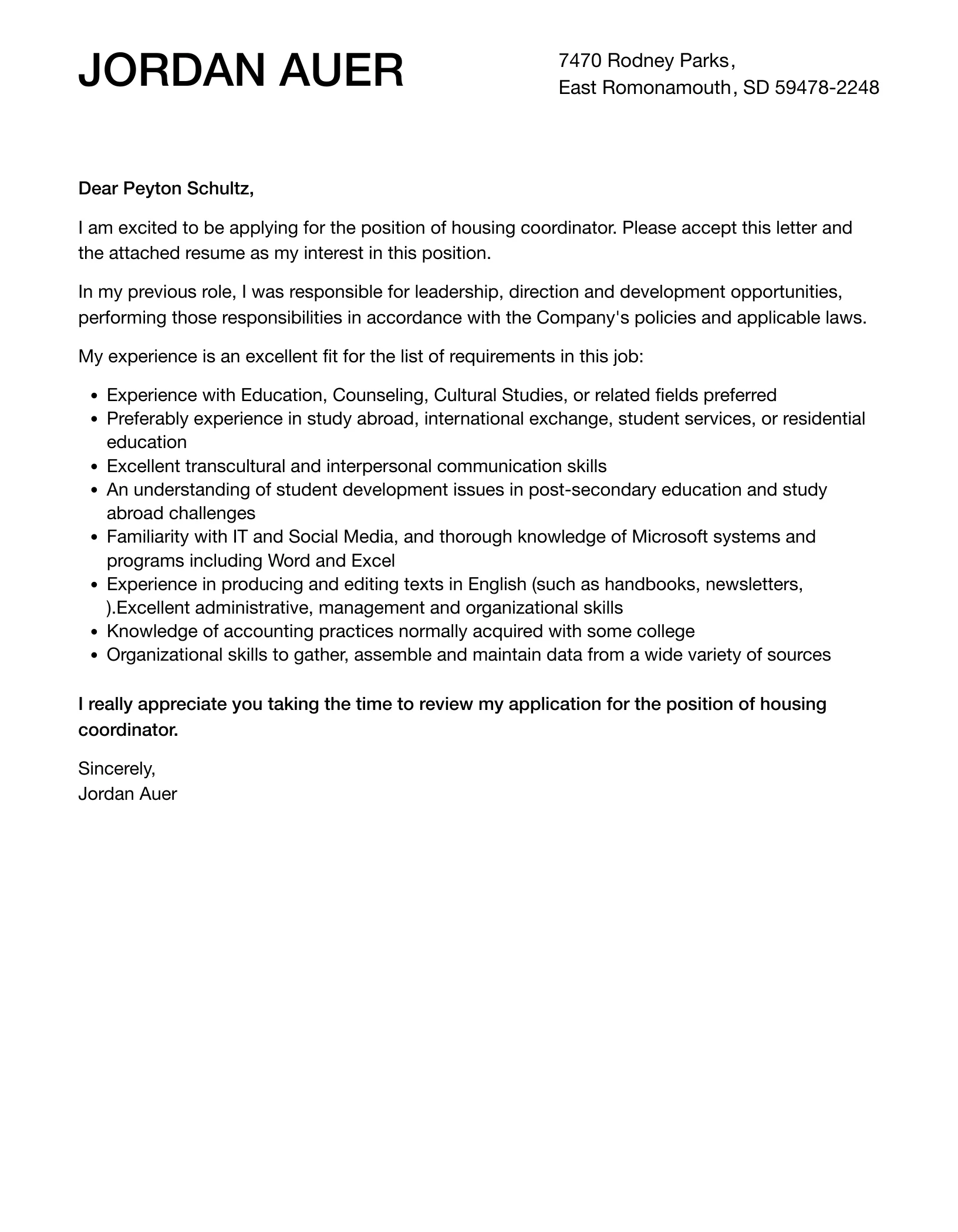 40308 professional cover letter