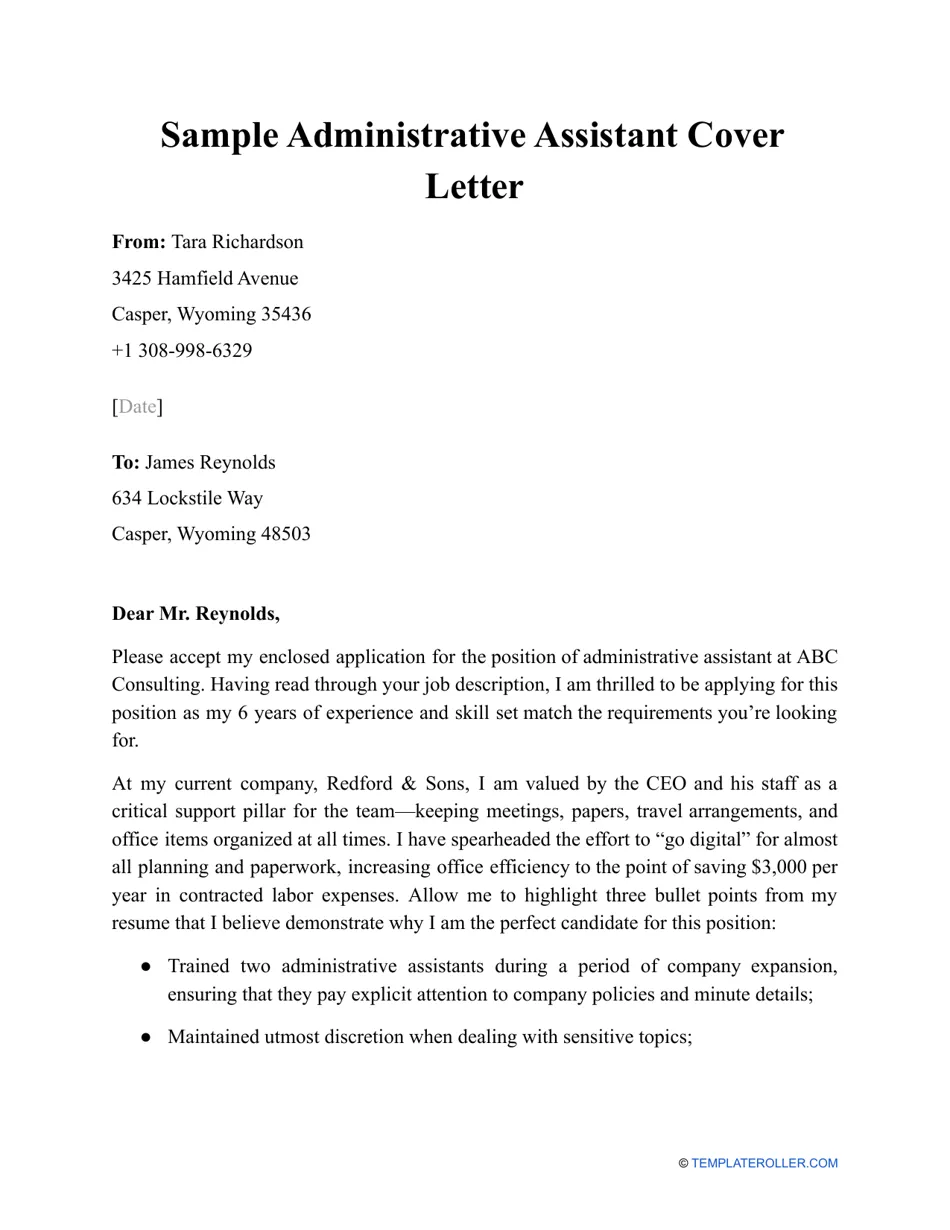40309 admin assistant cover letter example 4