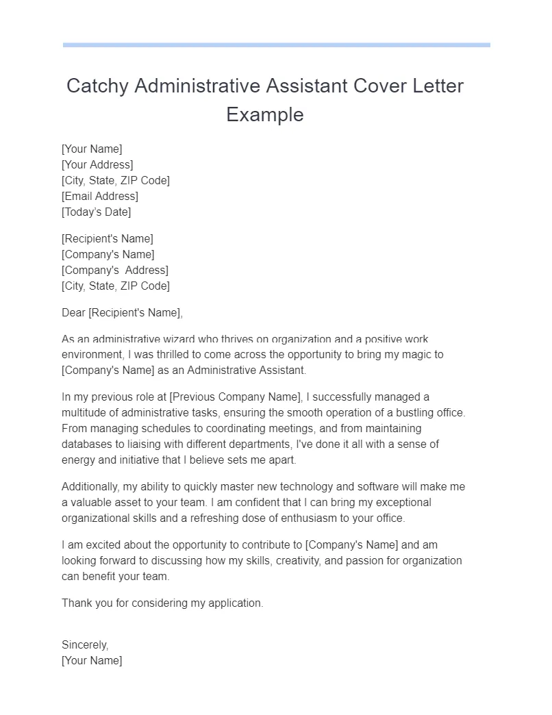 40309 admin assistant cover letter example 5