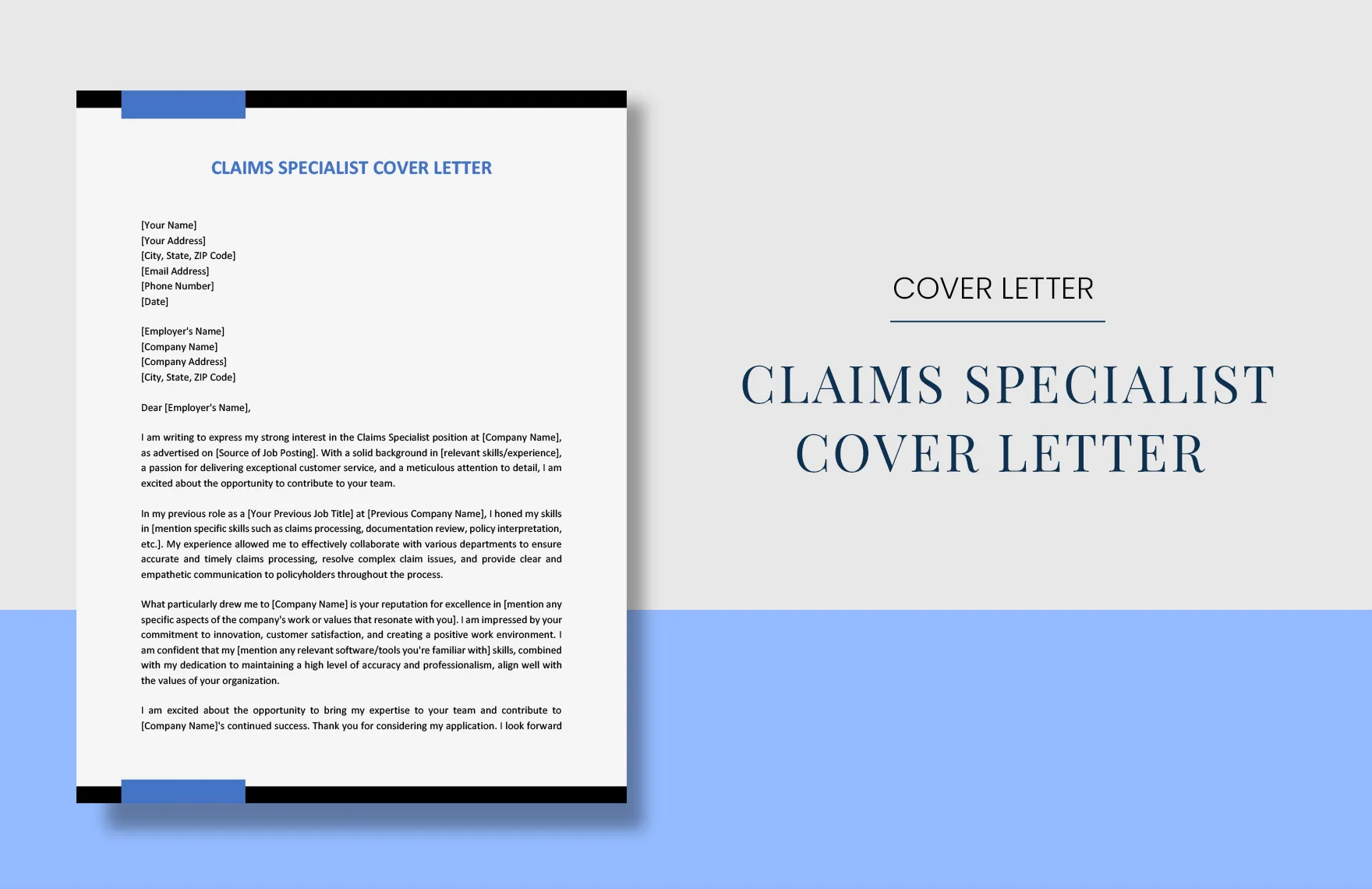 40318 insurance claims adjuster cover letter format