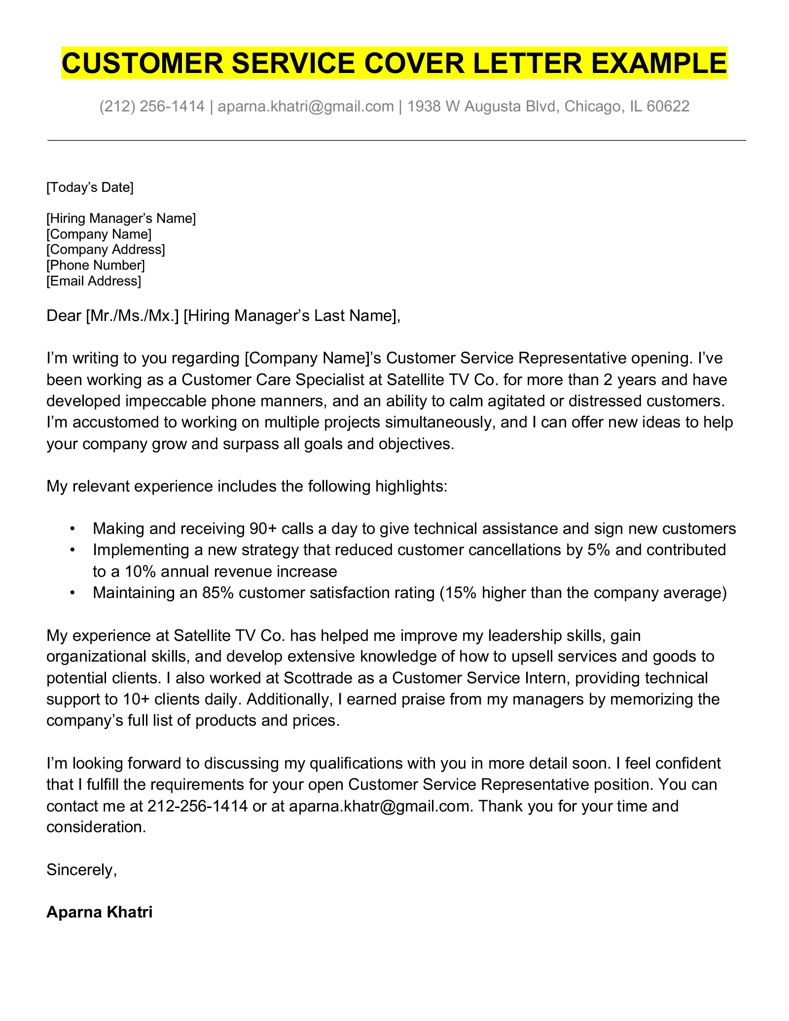 40321 tailoring cover letter