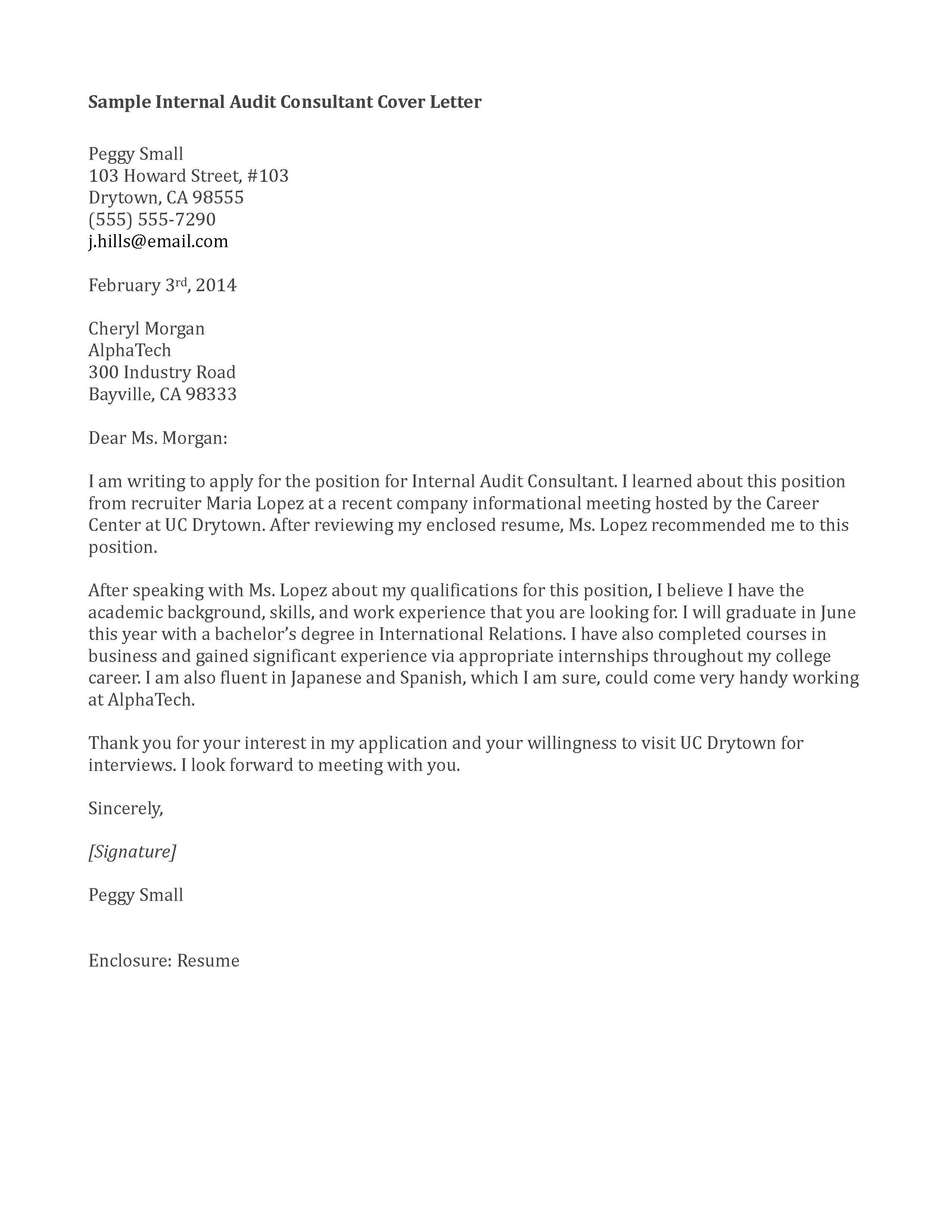 40330 formatting cover letter