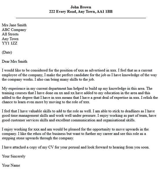 40330 internal position cover letter