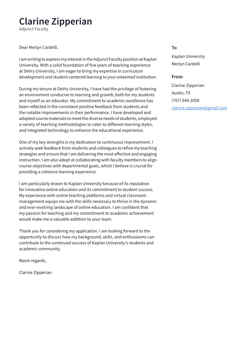 40332 adjunct cover letter