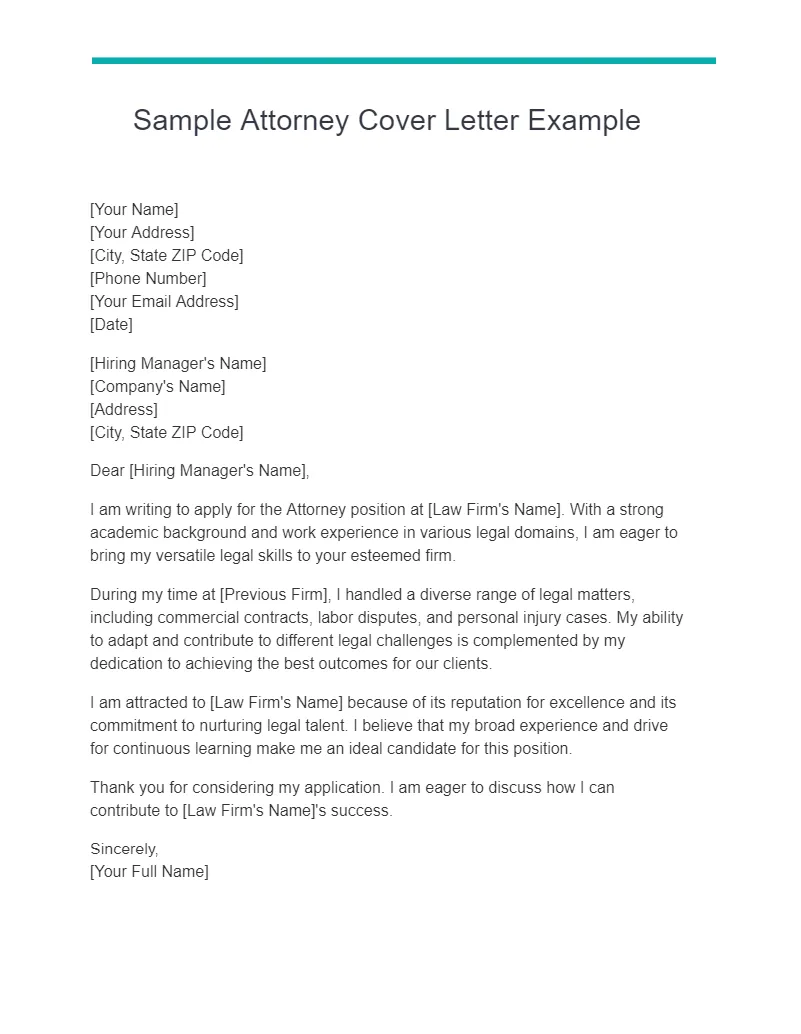 40338 associate attorney cover letter example