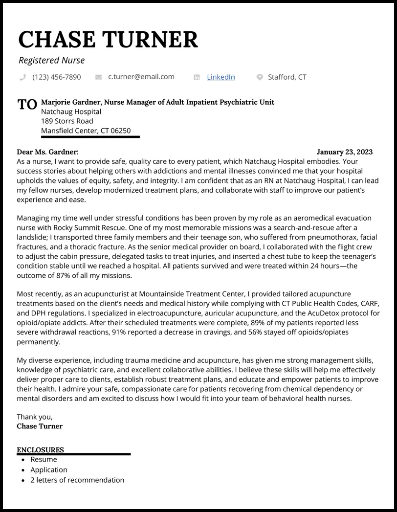 40340 nurse writing cover letter