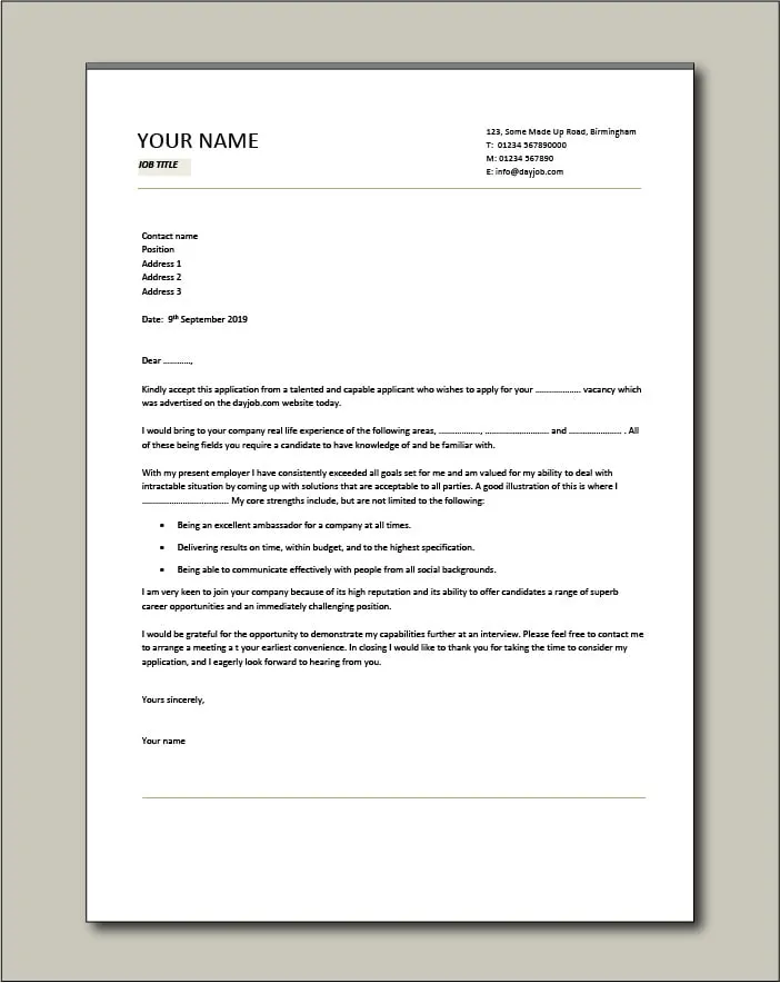 40345 skills based cover letter