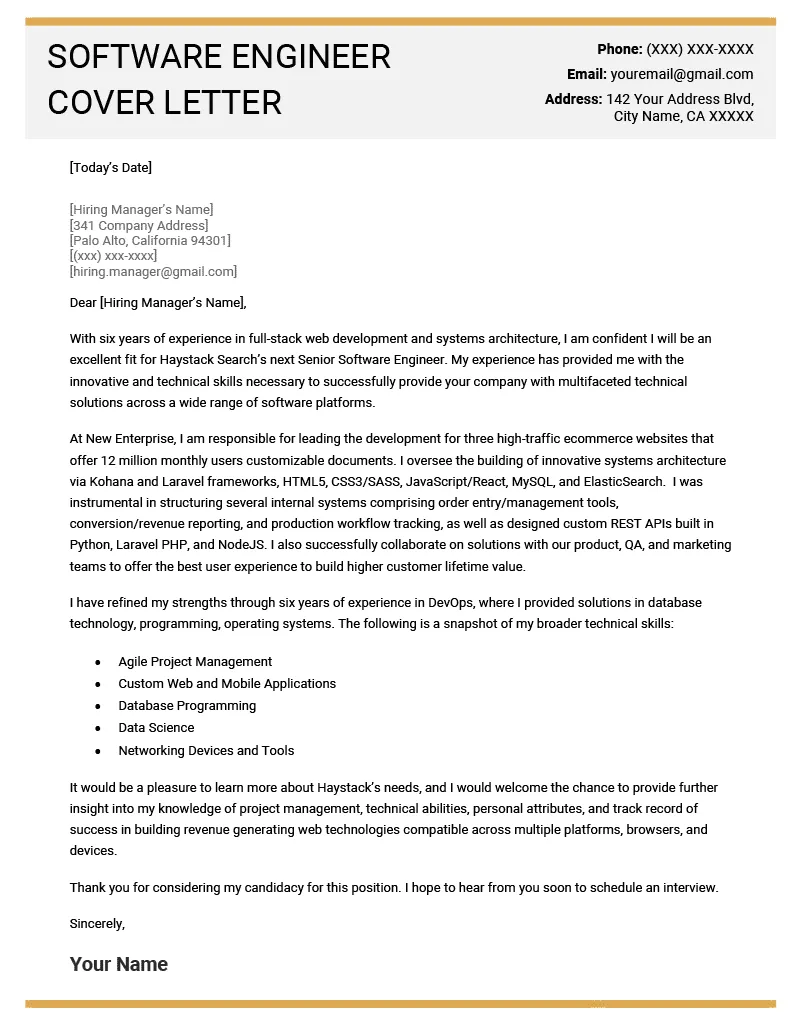 40346 cover letter components