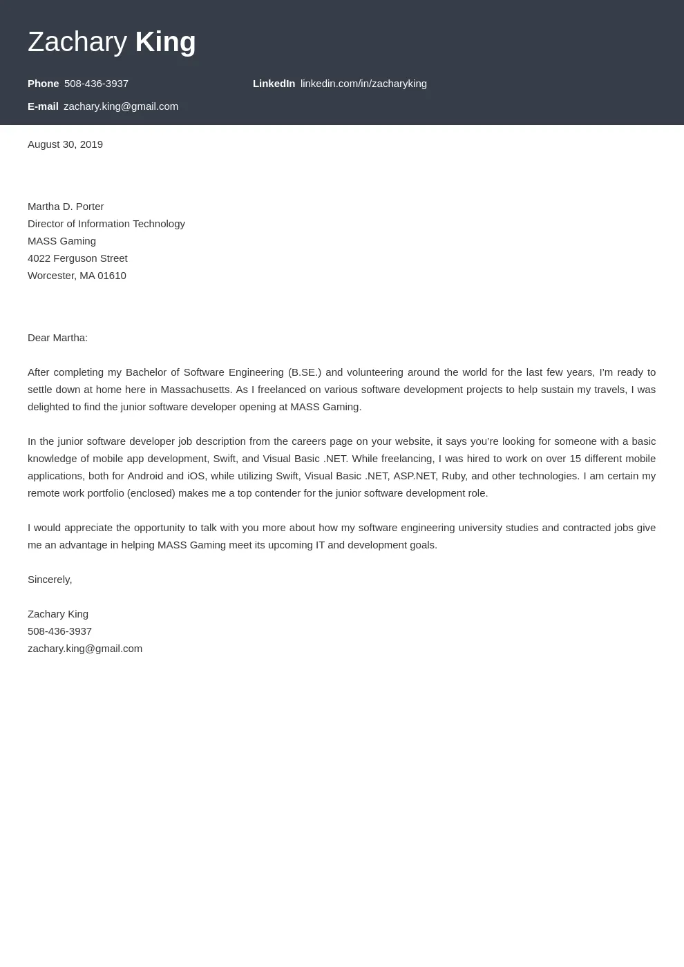 40346 software development cover letter mistakes