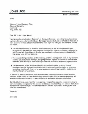 40346 software development cover letter writing