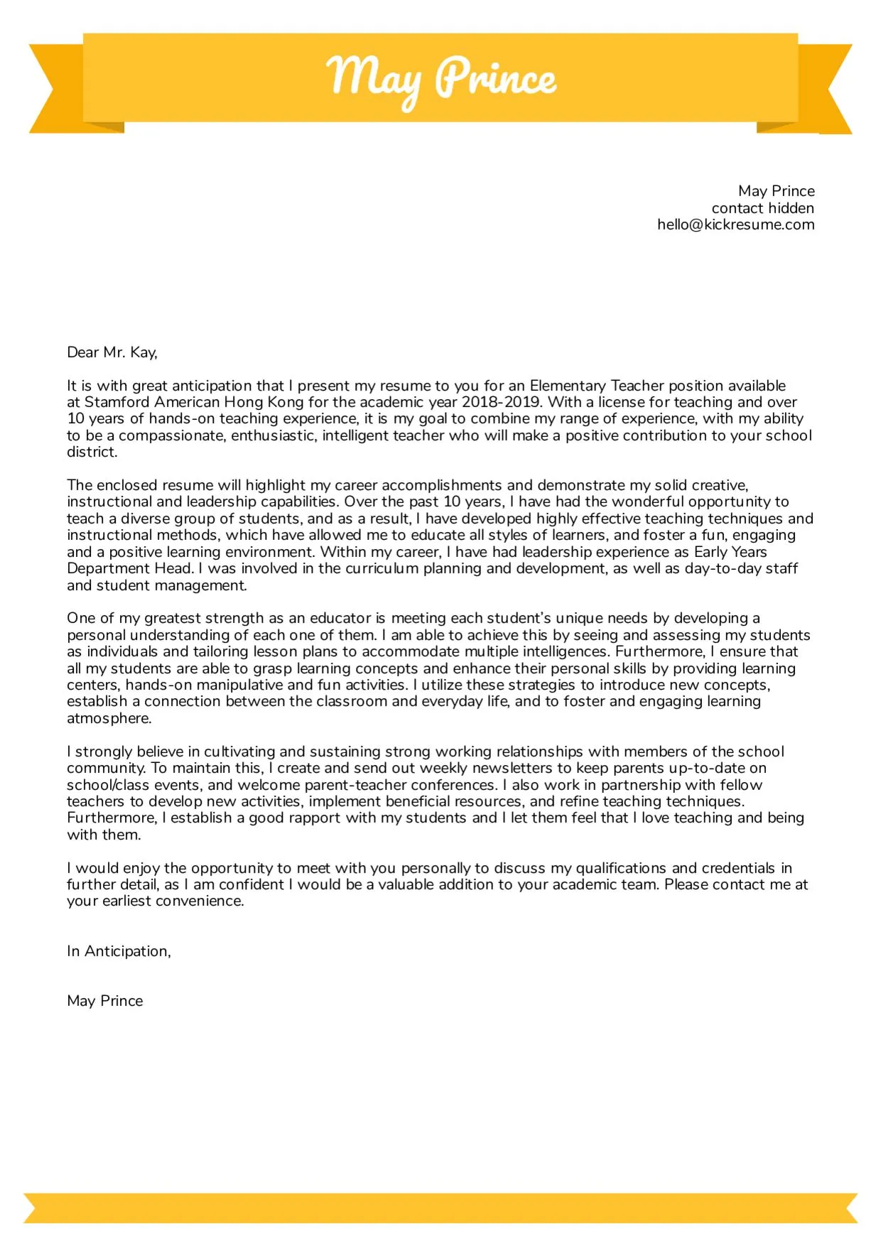 40352 cover letter structure