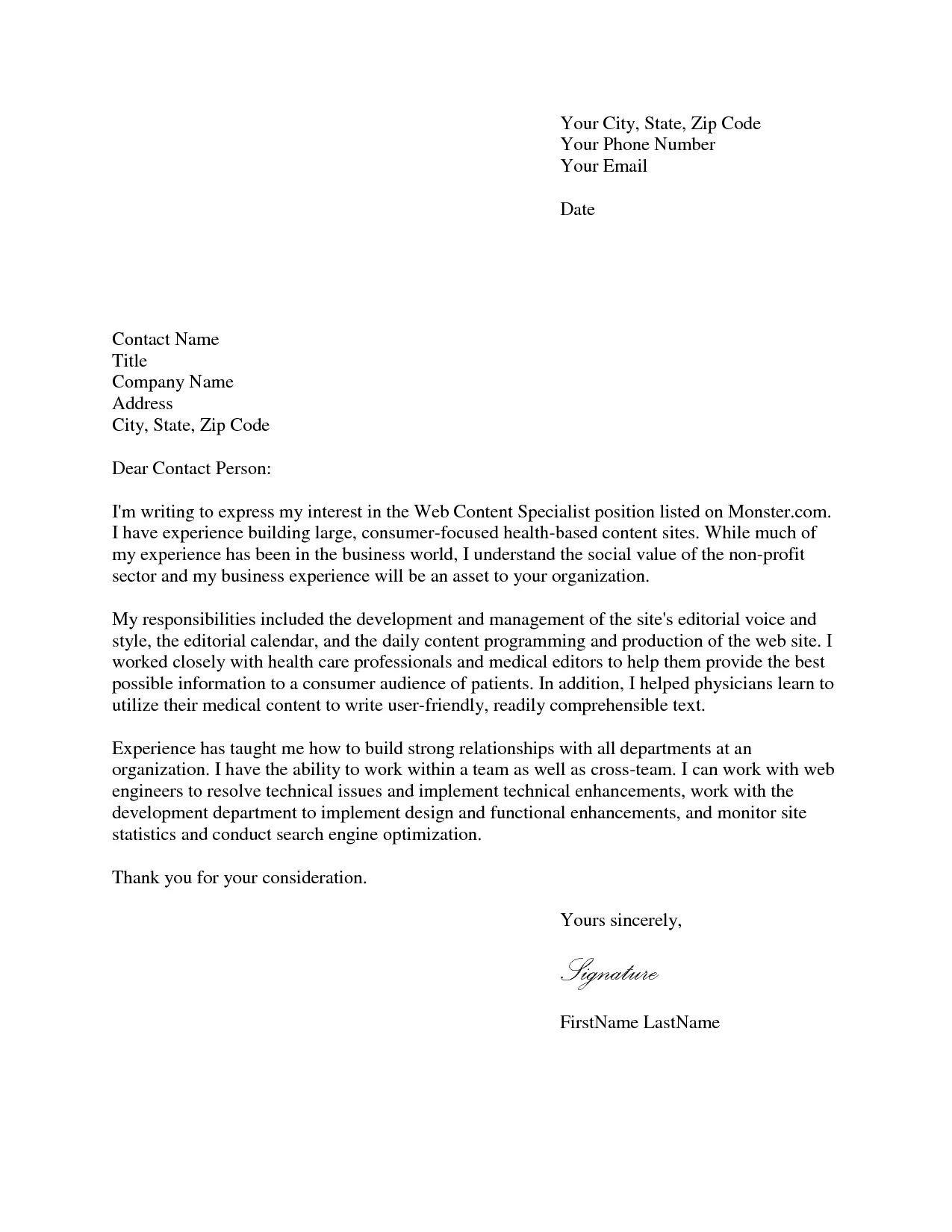 40353 cover letter formatting