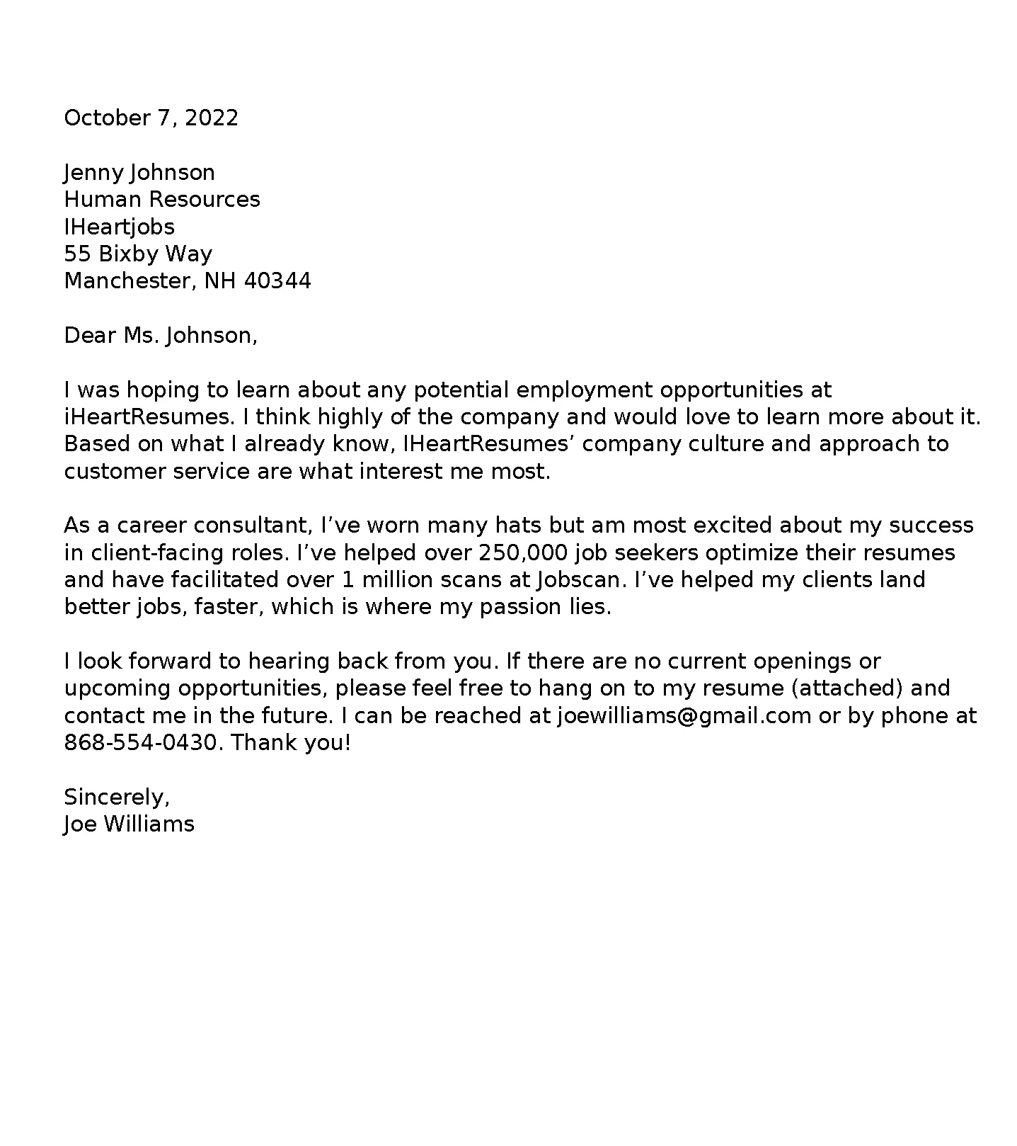 40353 marketing cover letter