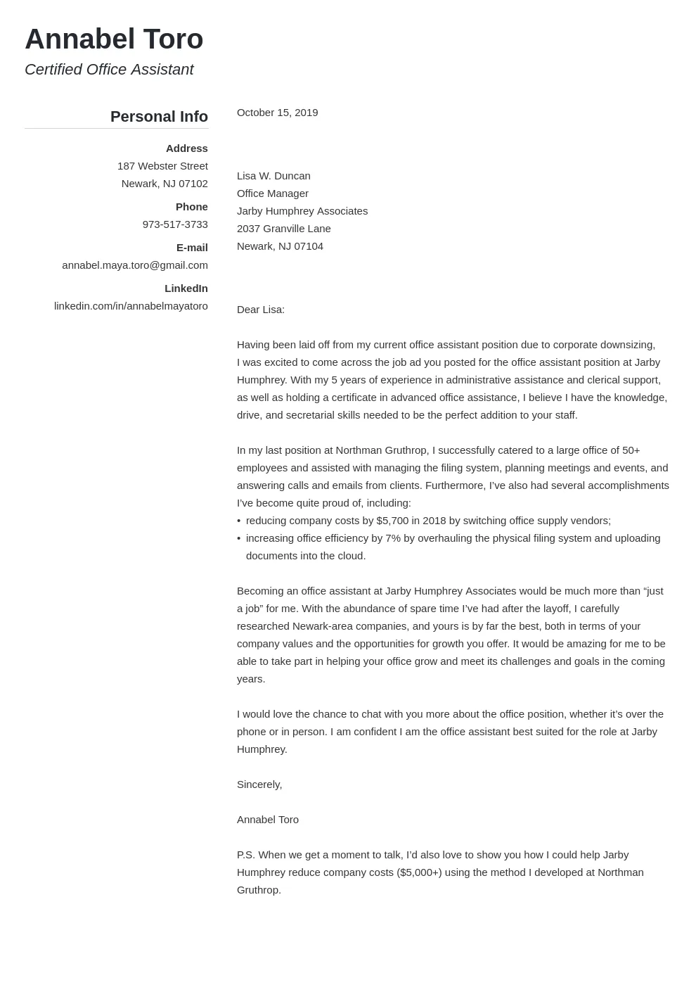 40361 cover letter example