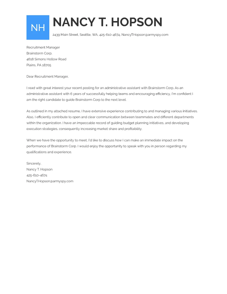 40363 cover letter formatting