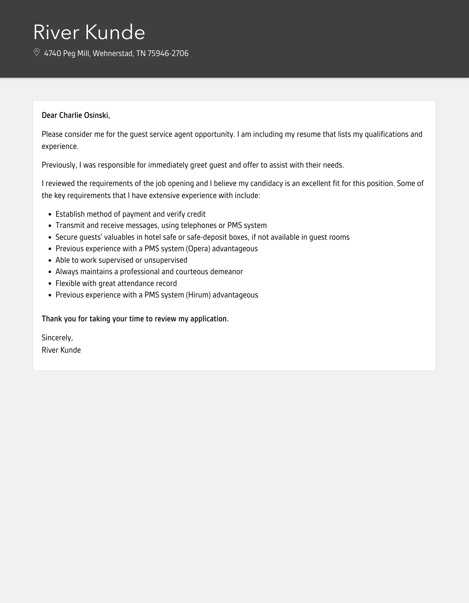 40364 cover letter guest service agent 4