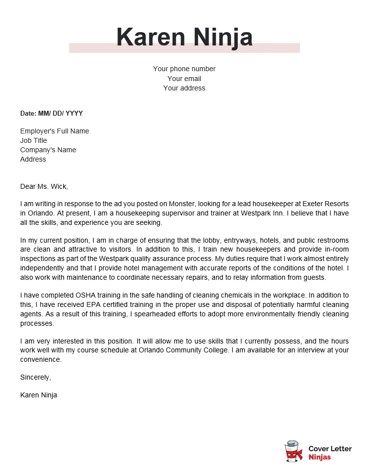 40368 cover letter formatting tips