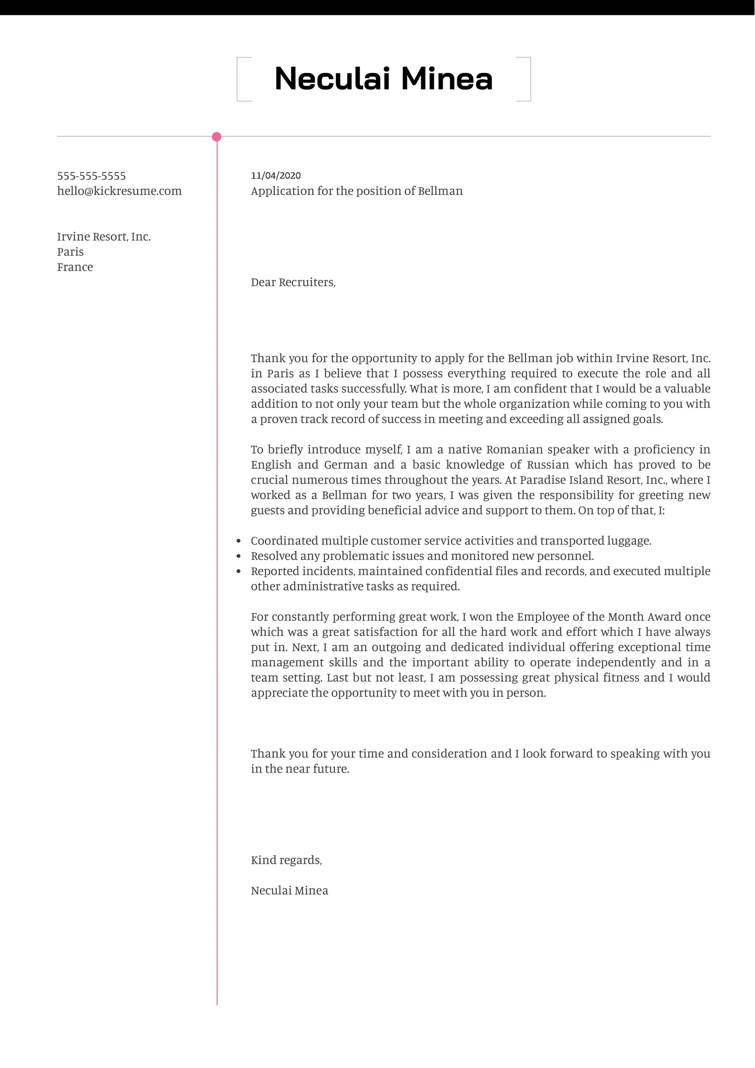 40371 cover letter format