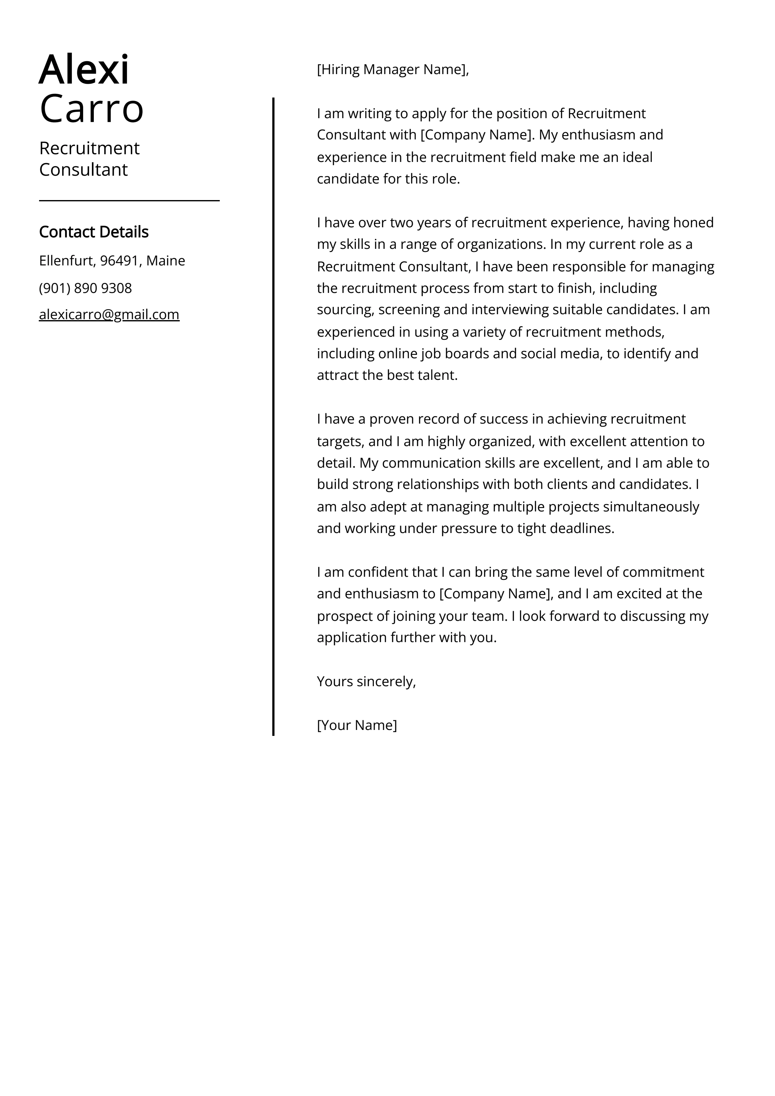 40379 consultant cover letter achievements