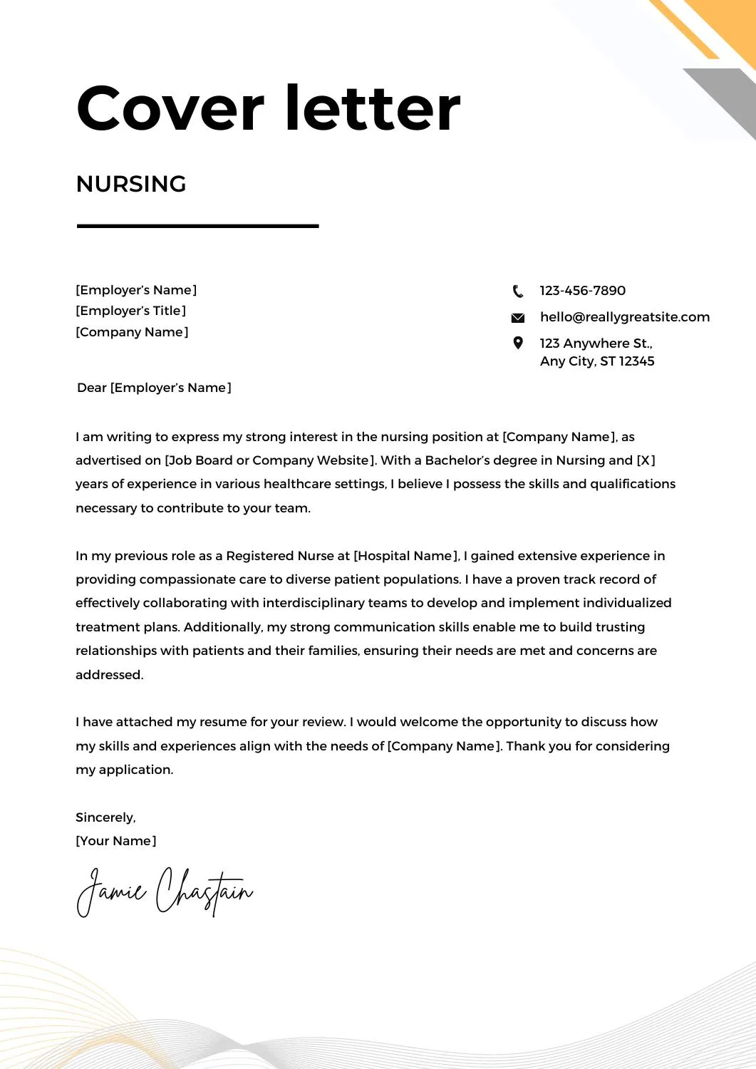 40381 nursing cover letter template