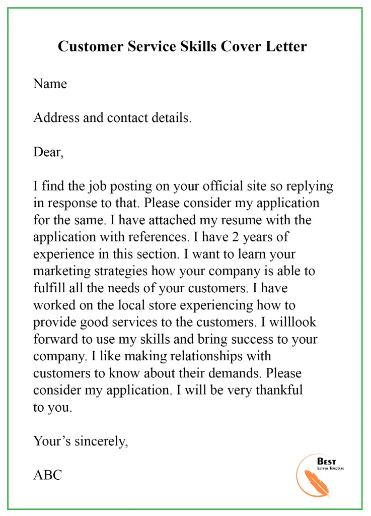 40396 customer service cover letter 6