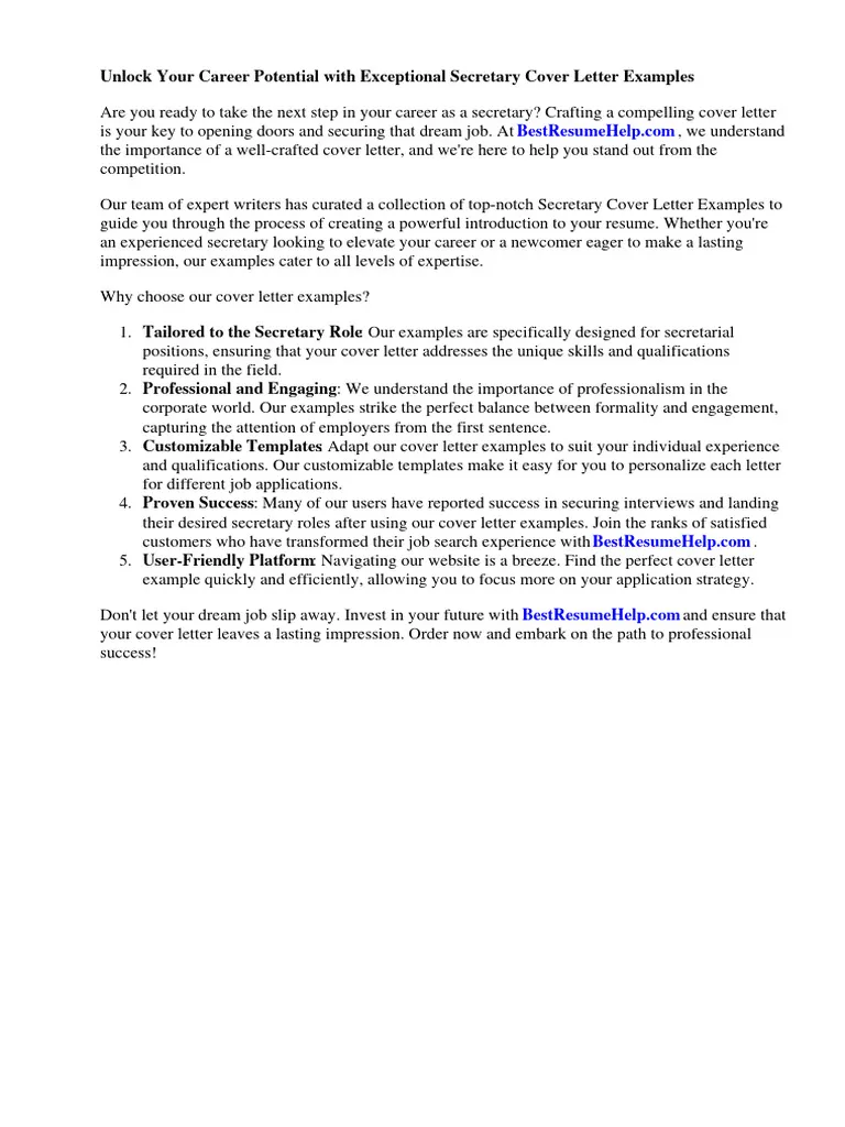 40397 secretary cover letter tips 1