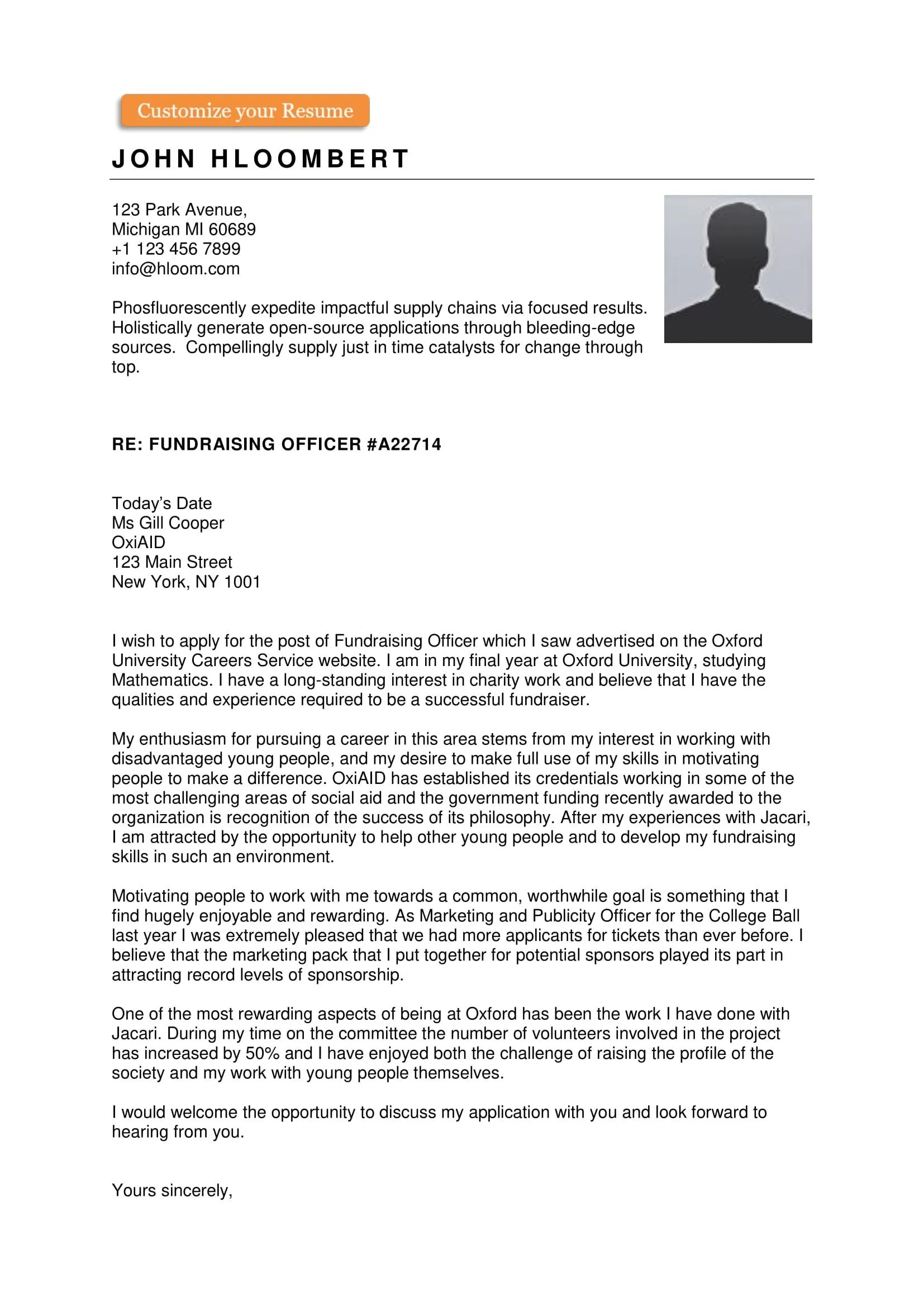 40401 customizing cover letter