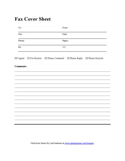 40402 fax cover letter formatting