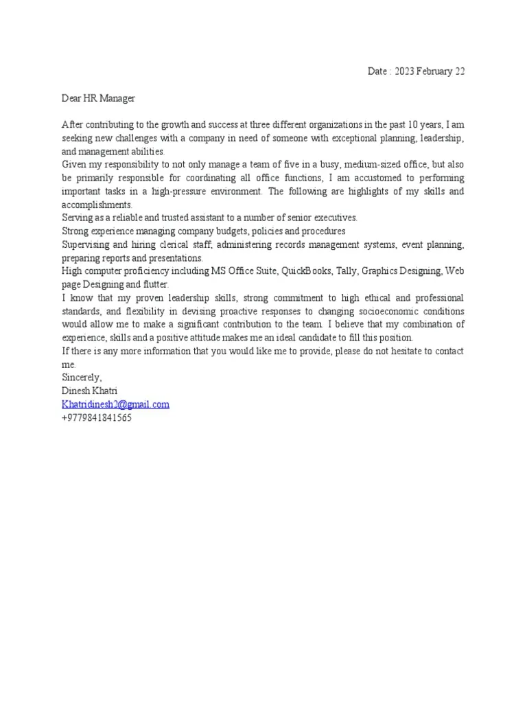 40408 cover letter assistant job application